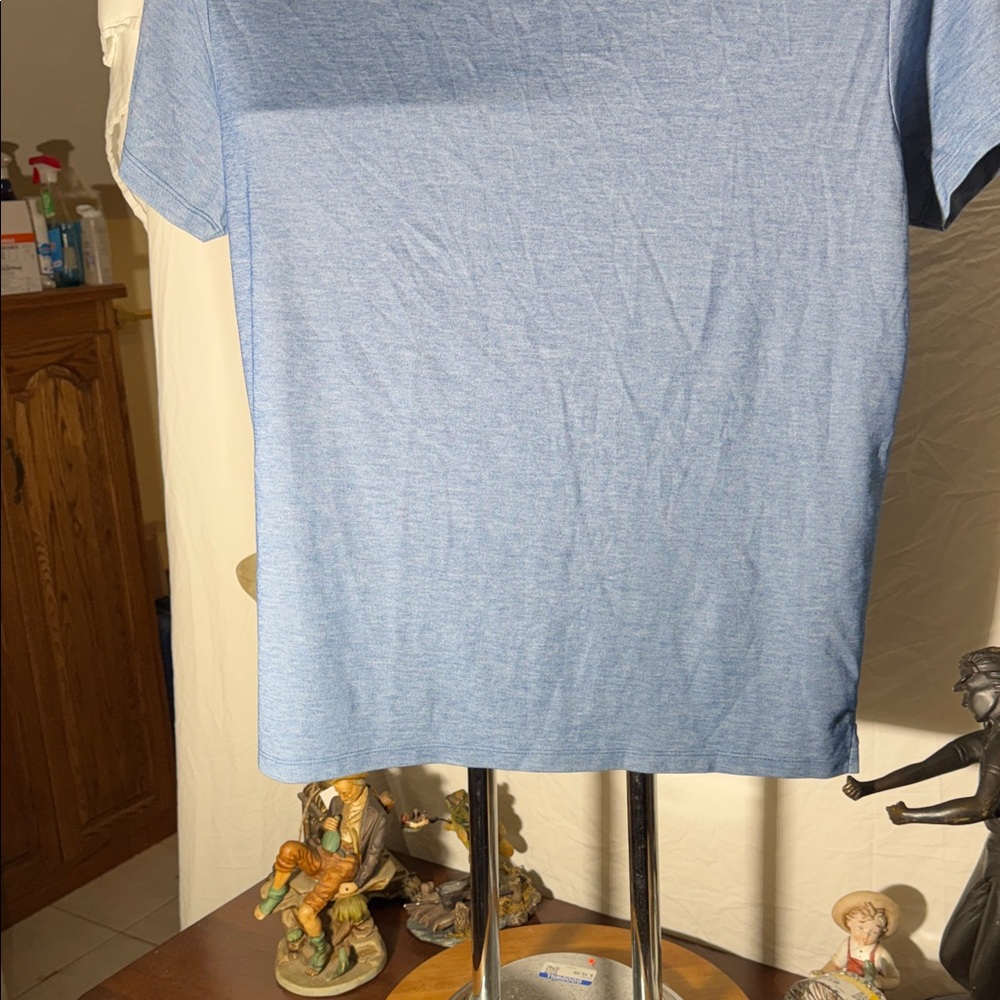 Robert Barakett Men's Heathered Sky Blue Notch-Collar Polo - Picture 5 of 5